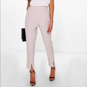 Boohoo Split Front Slim Line Ankle Grazer Trousers